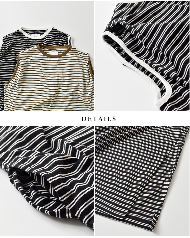 kha:ki(カーキ)コットンマルチボーダーカットソーワンピース“MULTISTRIPEDDRESS”mil26hop3104