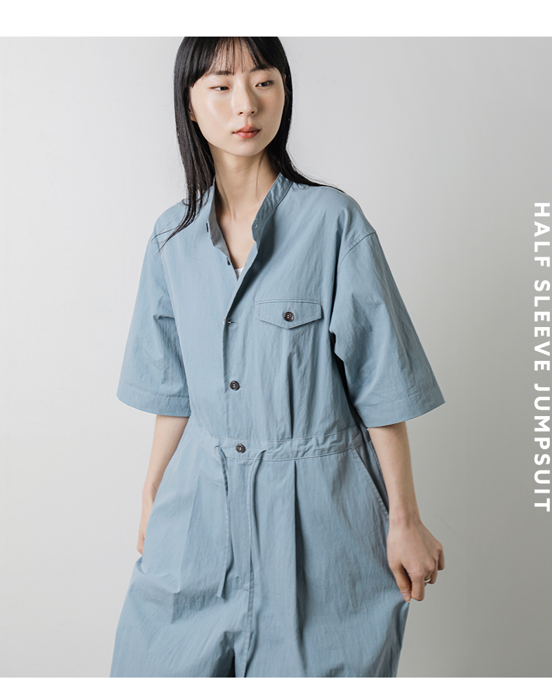 kha:ki(カーキ)ライトウェザーハーフスリーブジャンプスーツ“HALFSLEEVEJUMPSUIT”mil26hpt3247