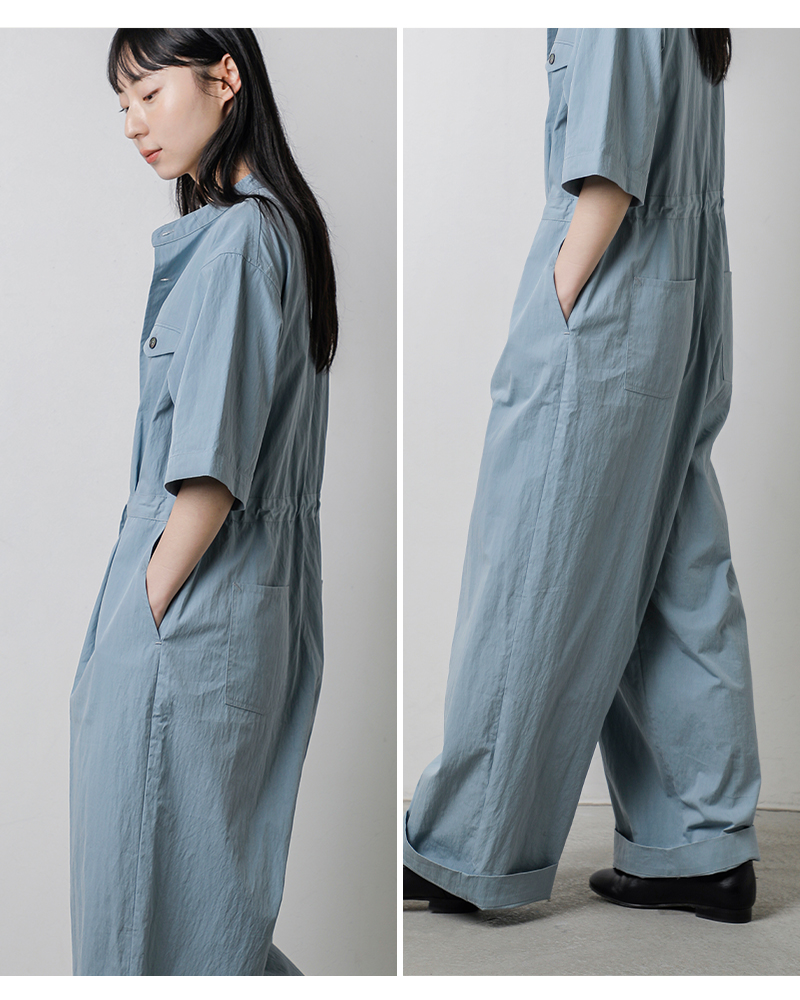 kha:ki(カーキ)ライトウェザーハーフスリーブジャンプスーツ“HALFSLEEVEJUMPSUIT”mil26hpt3247