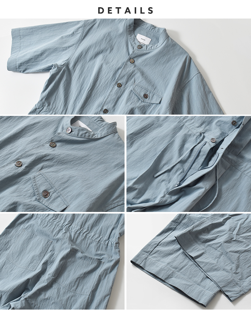 kha:ki(カーキ)ライトウェザーハーフスリーブジャンプスーツ“HALFSLEEVEJUMPSUIT”mil26hpt3247