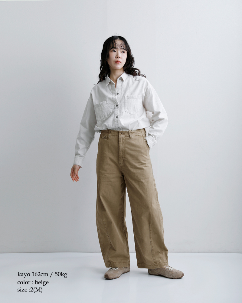 kha:ki(カーキ)コットンオーバルワイドトラウザーパンツ“OVALWIDETROUSERS”mil26hpt3250