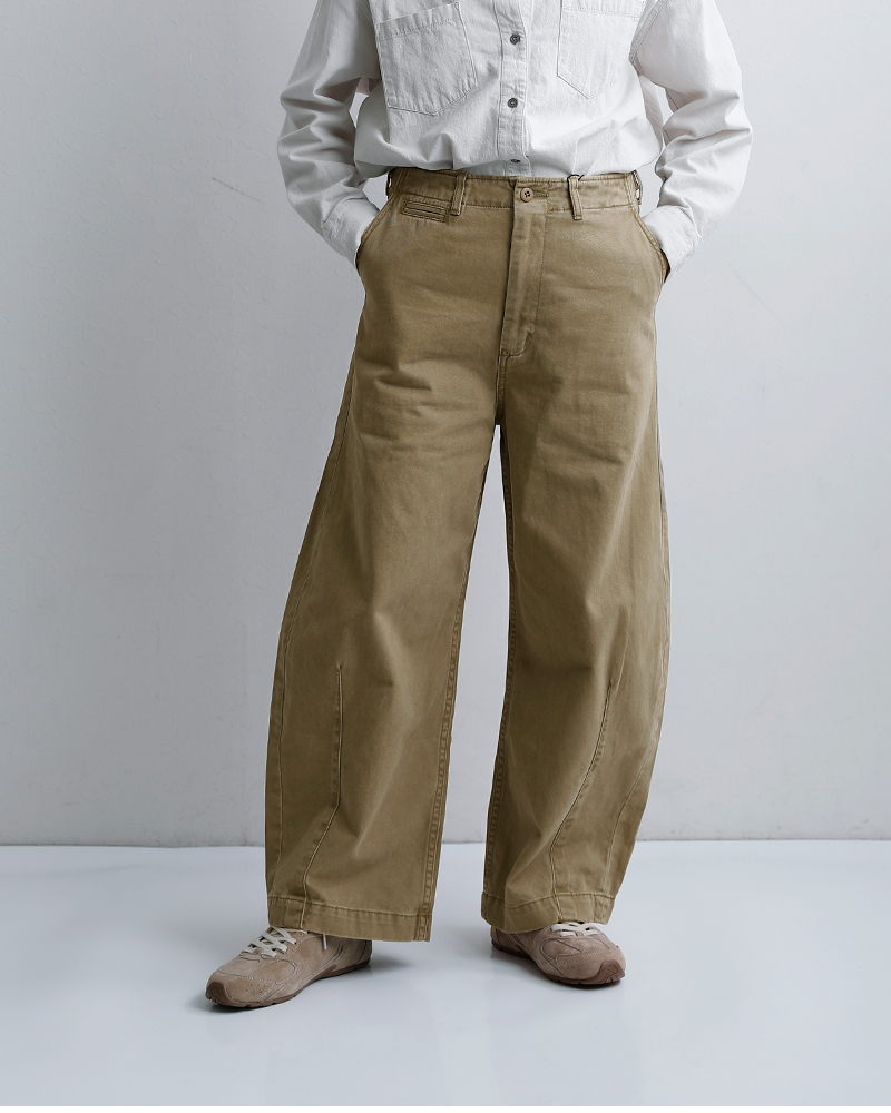 kha:ki(カーキ)コットンオーバルワイドトラウザーパンツ“OVALWIDETROUSERS”mil26hpt3250