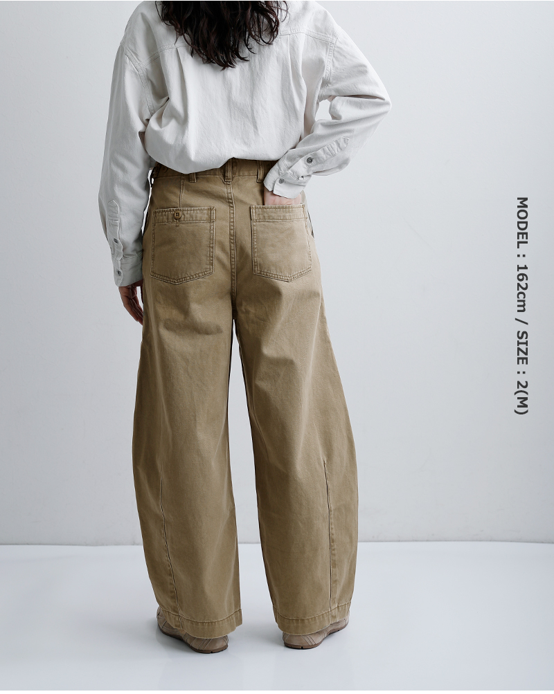 kha:ki(カーキ)コットンオーバルワイドトラウザーパンツ“OVALWIDETROUSERS”mil26hpt3250