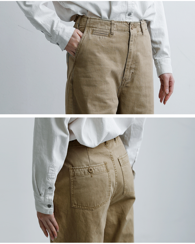kha:ki(カーキ)コットンオーバルワイドトラウザーパンツ“OVALWIDETROUSERS”mil26hpt3250