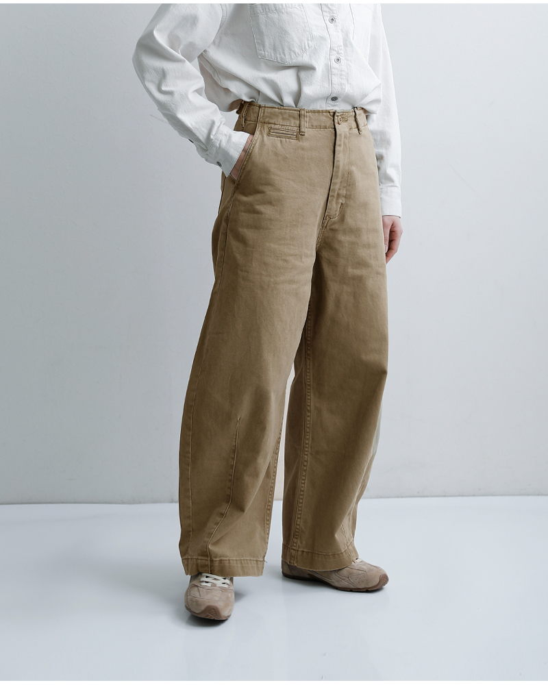 kha:ki(カーキ)コットンオーバルワイドトラウザーパンツ“OVALWIDETROUSERS”mil26hpt3250