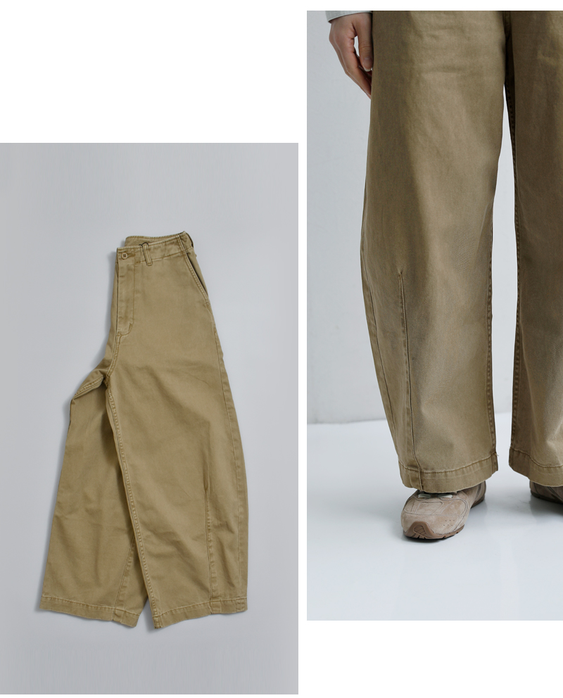 kha:ki(カーキ)コットンオーバルワイドトラウザーパンツ“OVALWIDETROUSERS”mil26hpt3250