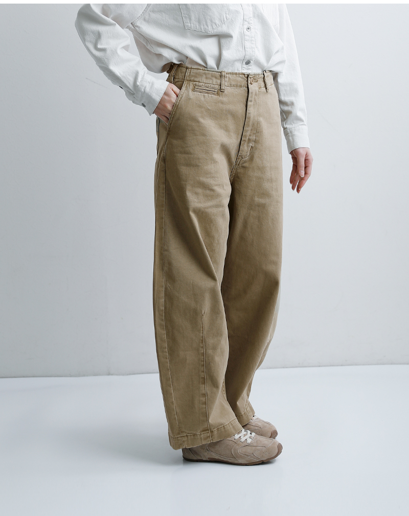 kha:ki(カーキ)コットンオーバルワイドトラウザーパンツ“OVALWIDETROUSERS”mil26hpt3250