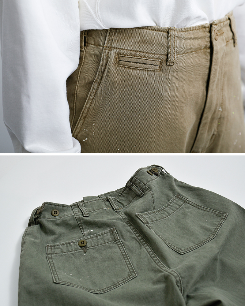kha:ki(カーキ)コットンペイントオーバルワイドトラウザーパンツ“PAINTOVALWIDETROUSERS”mil26hpt3251
