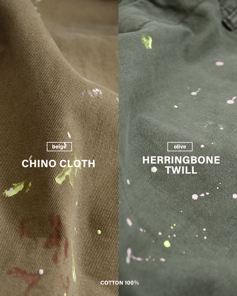kha:ki(カーキ)コットンペイントオーバルワイドトラウザーパンツ“PAINTOVALWIDETROUSERS”mil26hpt3251