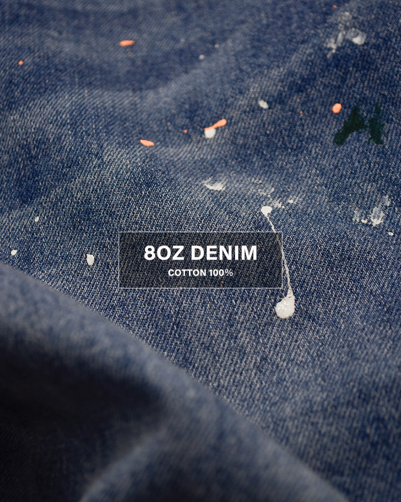 kha:ki(カーキ)コットンデニムペイントオーバルワイドトラウザーパンツ“PAINTOVALWIDETROUSERS”mil26hpt3251