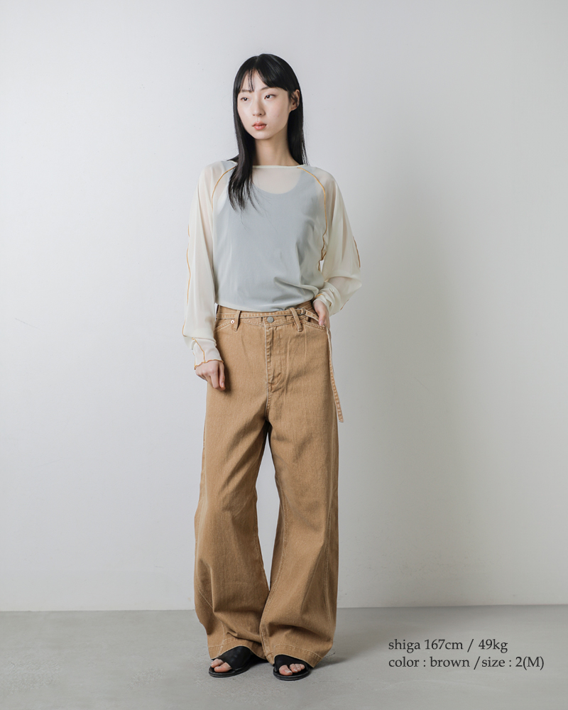 kha:kiフェードカラーデニム ウエストベルテッド ペインターパンツ “WAIST BELTED WORK PANTS” mil26hpt3253