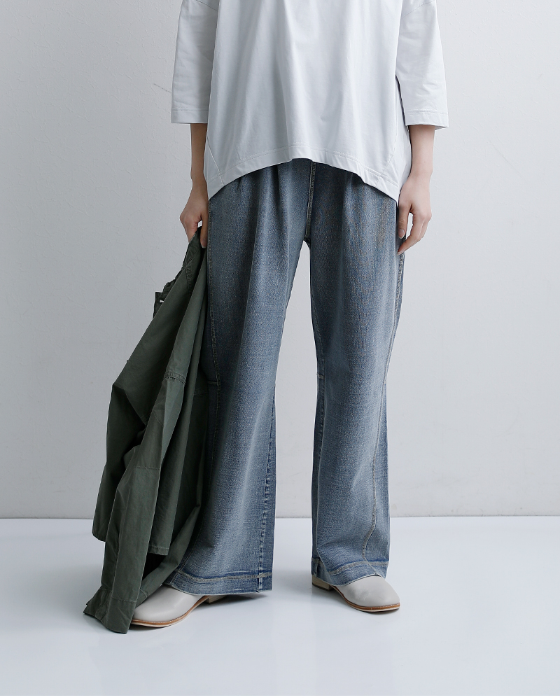 kha:ki(カーキ)インディゴフレンチテリーワイドストレートパンツ“INDIGOTERRYWIDEPANTS”mil26hpt3254