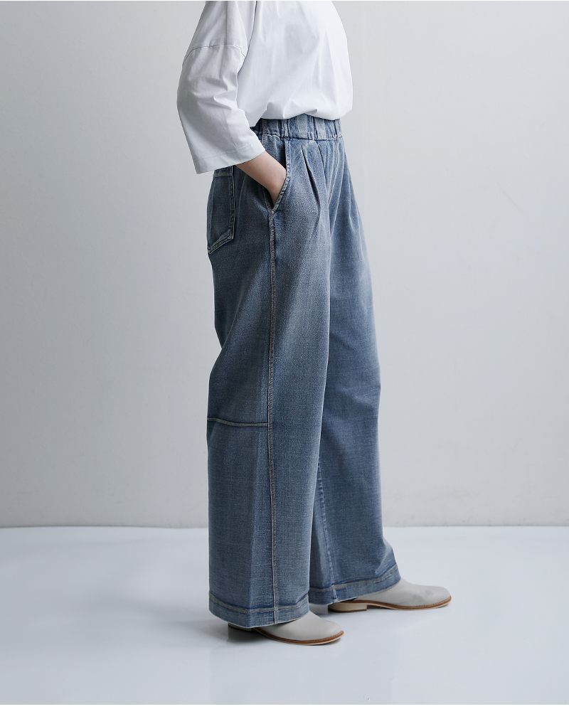 kha:ki(カーキ)インディゴフレンチテリーワイドストレートパンツ“INDIGOTERRYWIDEPANTS”mil26hpt3254