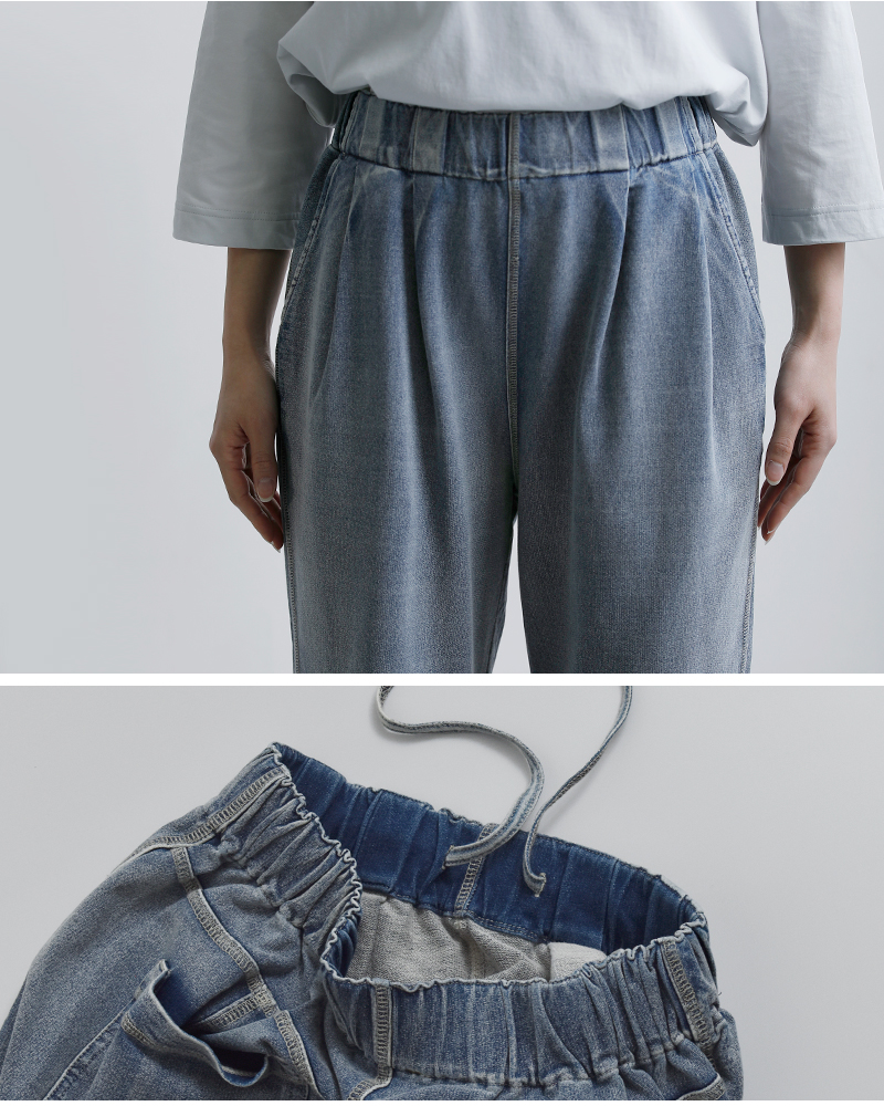 kha:ki(カーキ)インディゴフレンチテリーワイドストレートパンツ“INDIGOTERRYWIDEPANTS”mil26hpt3254