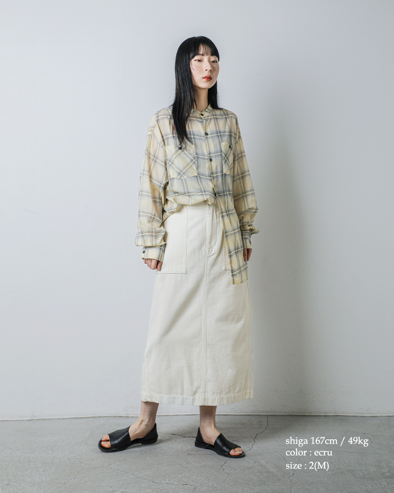 kha:ki(カーキ)ルーズバックサテンファティーグミリタリースカート“FATIGUESKIRT”mil26hsk3096