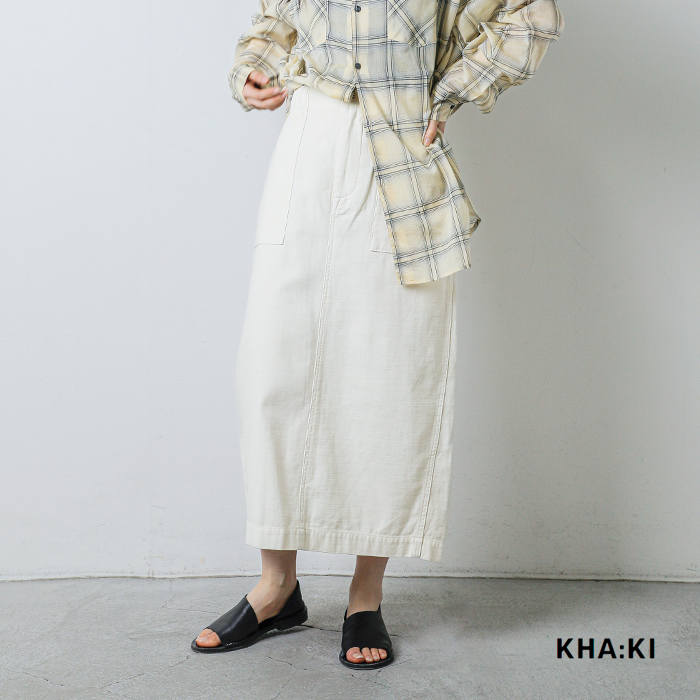 kha:ki(カーキ)ルーズバックサテンファティーグミリタリースカート“FATIGUESKIRT”mil26hsk3096