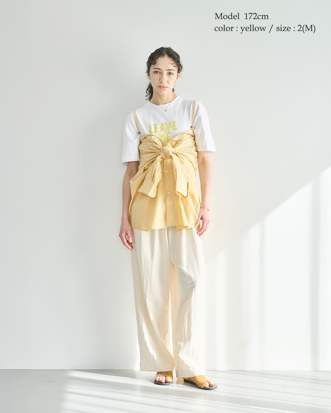 kha:ki(カーキ)コットン ストライプ 2WAY ワイド シャツ 2WAY WIDE SHIRT mil26sbl3158