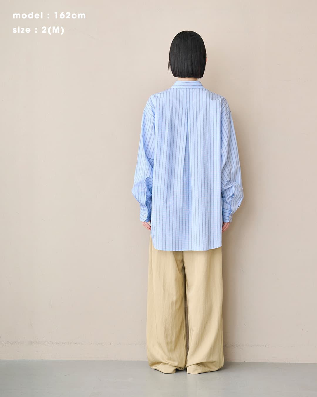 kha:ki(カーキ)コットン ストライプ 2WAY ワイド シャツ 2WAY WIDE SHIRT mil26sbl3158