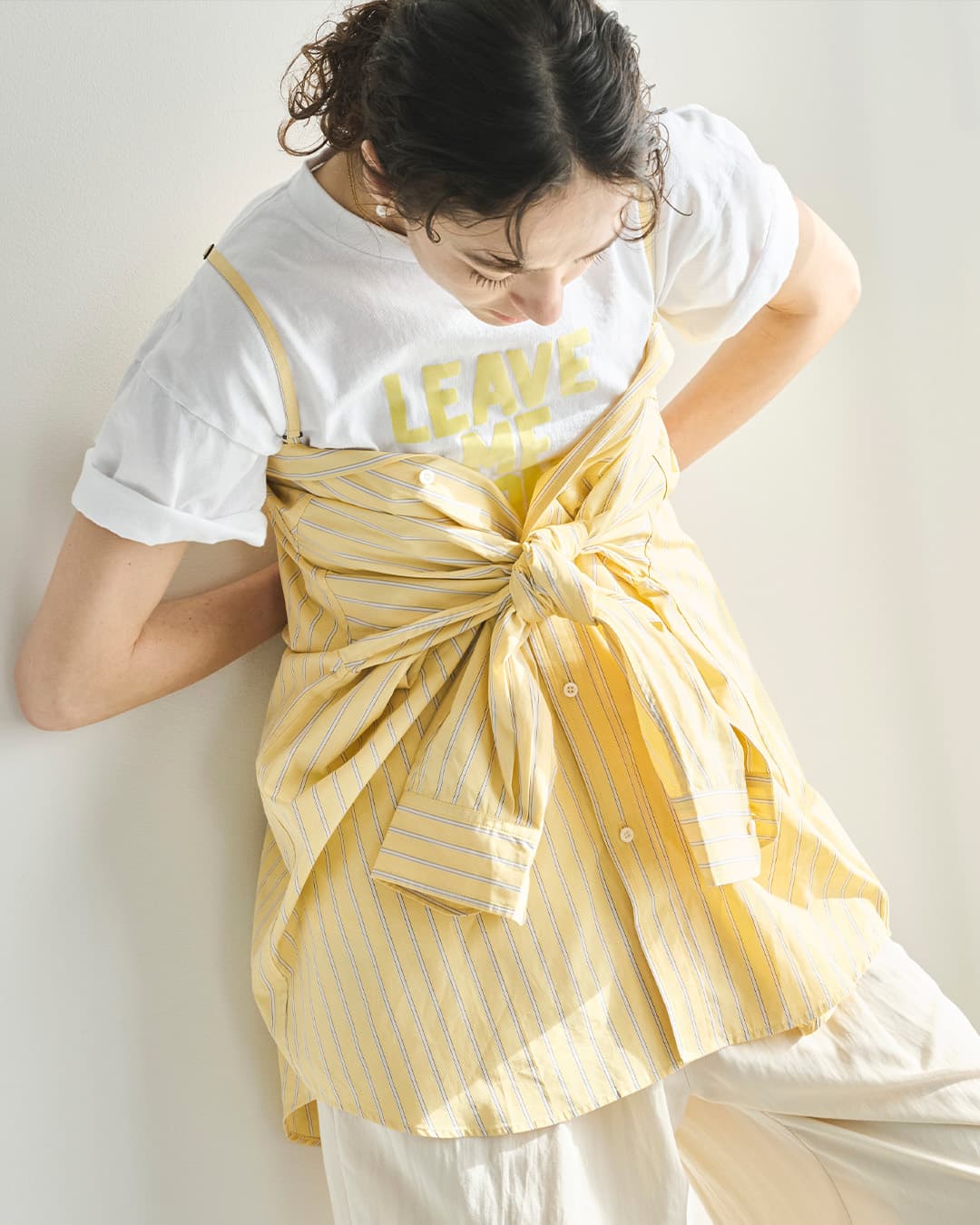 kha:ki(カーキ)コットン ストライプ 2WAY ワイド シャツ 2WAY WIDE SHIRT mil26sbl3158