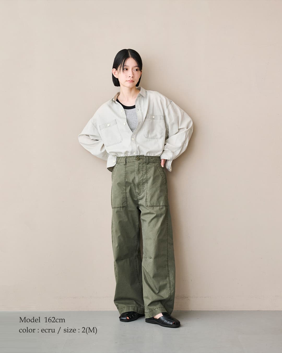kha:ki(カーキ)2WAY ワイド ライト デニム シャツ 2WAY WIDE DENIM SHIRT mil26sbl3159