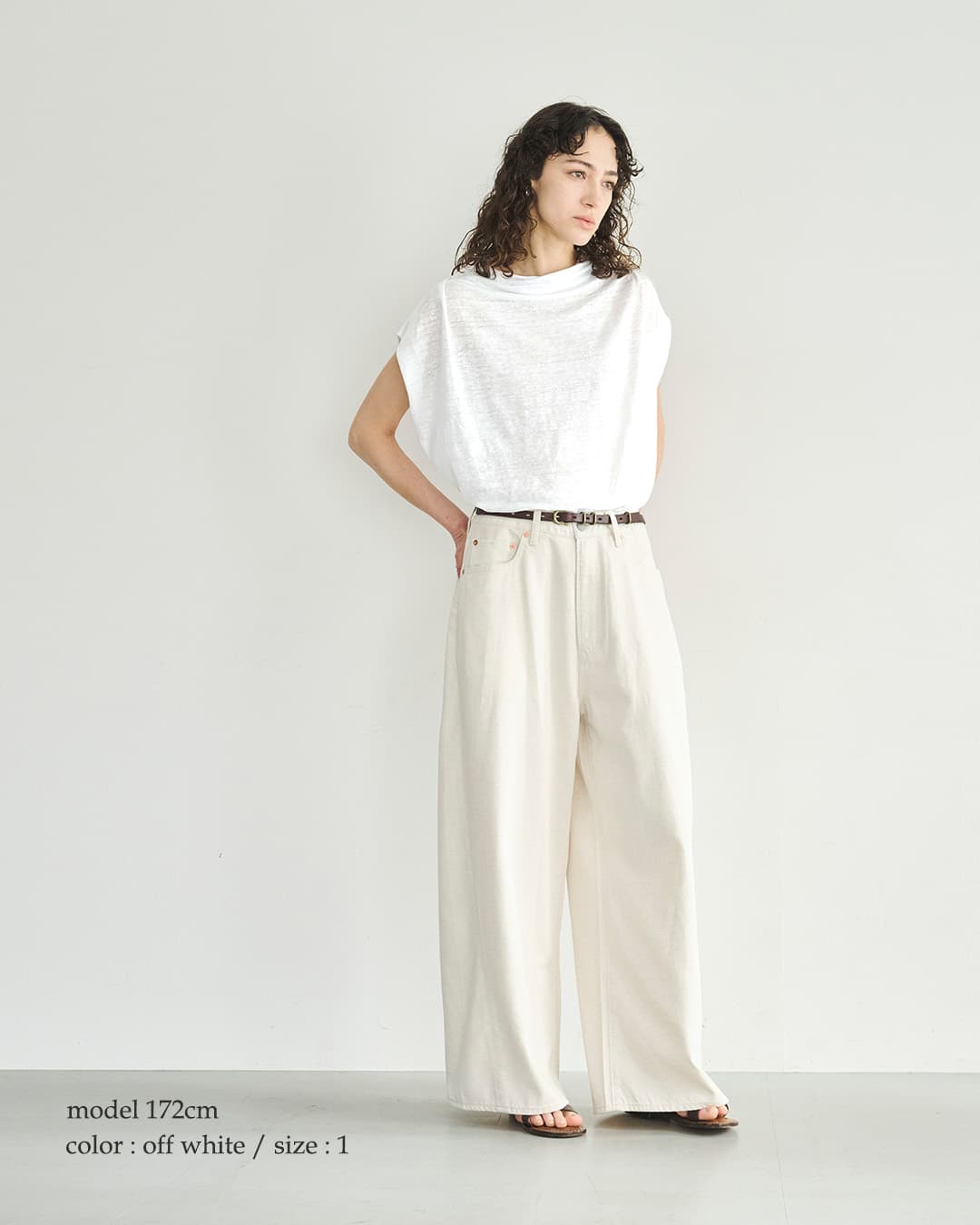 khaki(カーキ)リネン ドレープ ネック プルオーバー LINEN DRAPE NECK TOP mil26scs3493