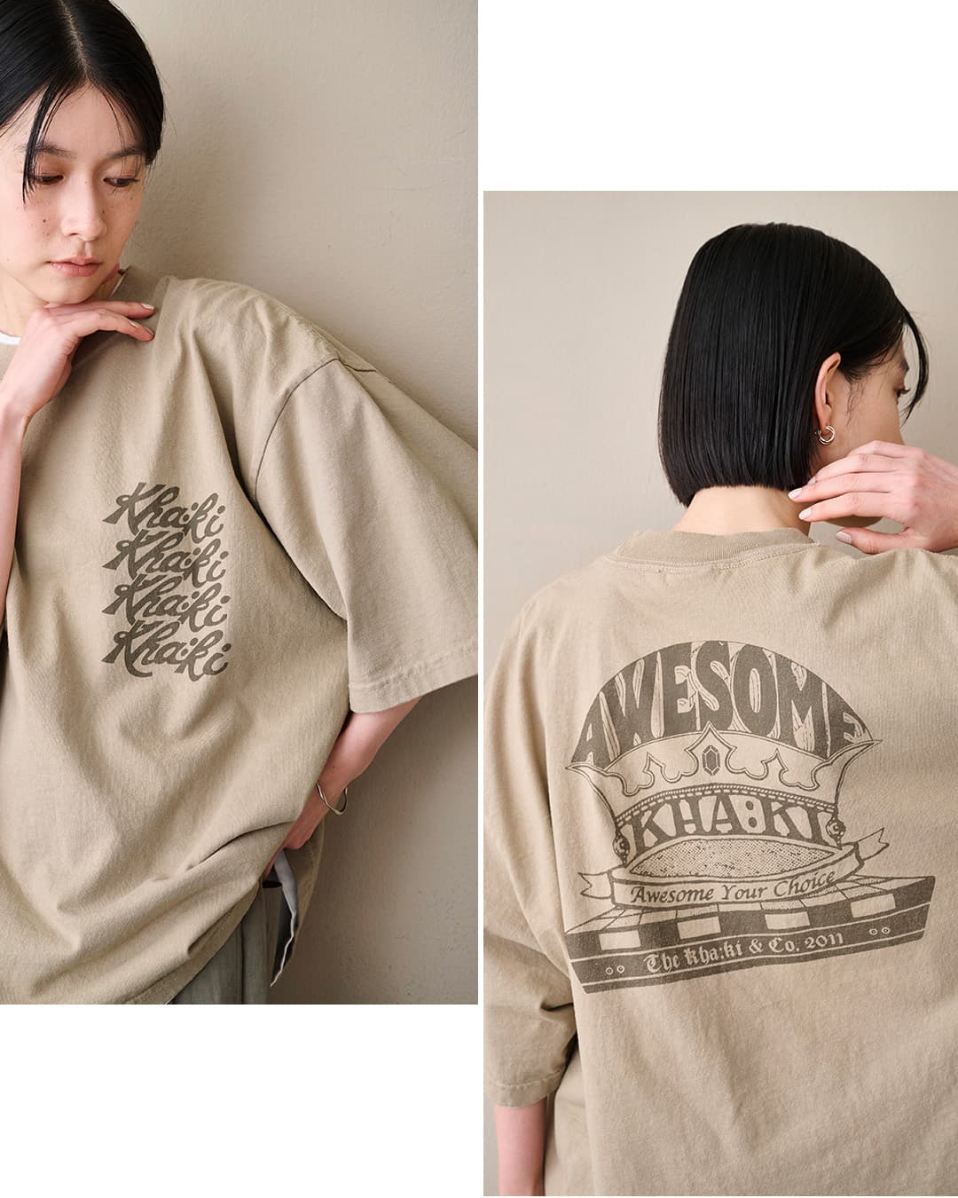 kha:kiプリント ワイド Tシャツ WIDE TEE mil26scs3498-9