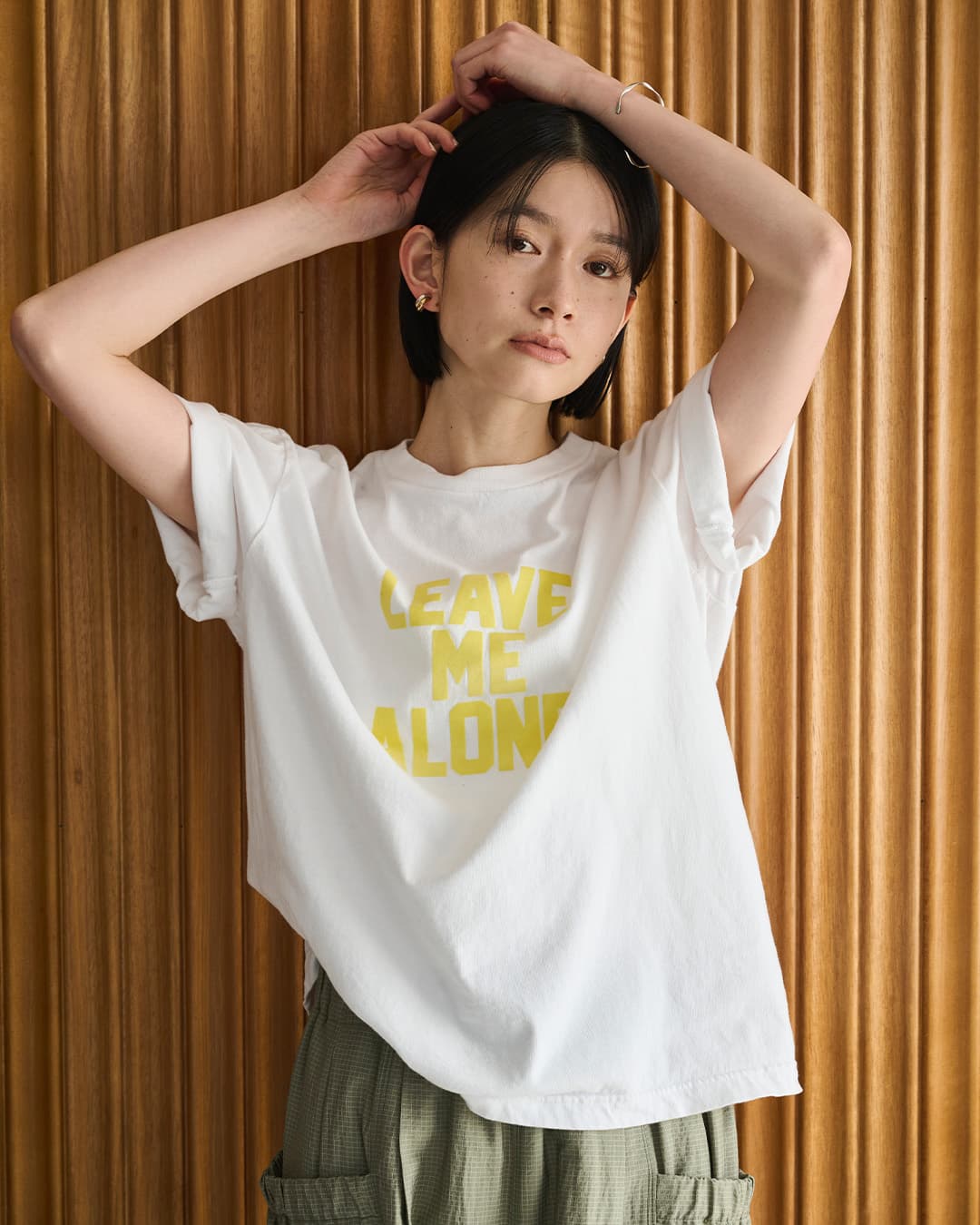kha:kiコットン ジャージー ボックス プリント Tシャツ BOX TEE mil26scs3500-1