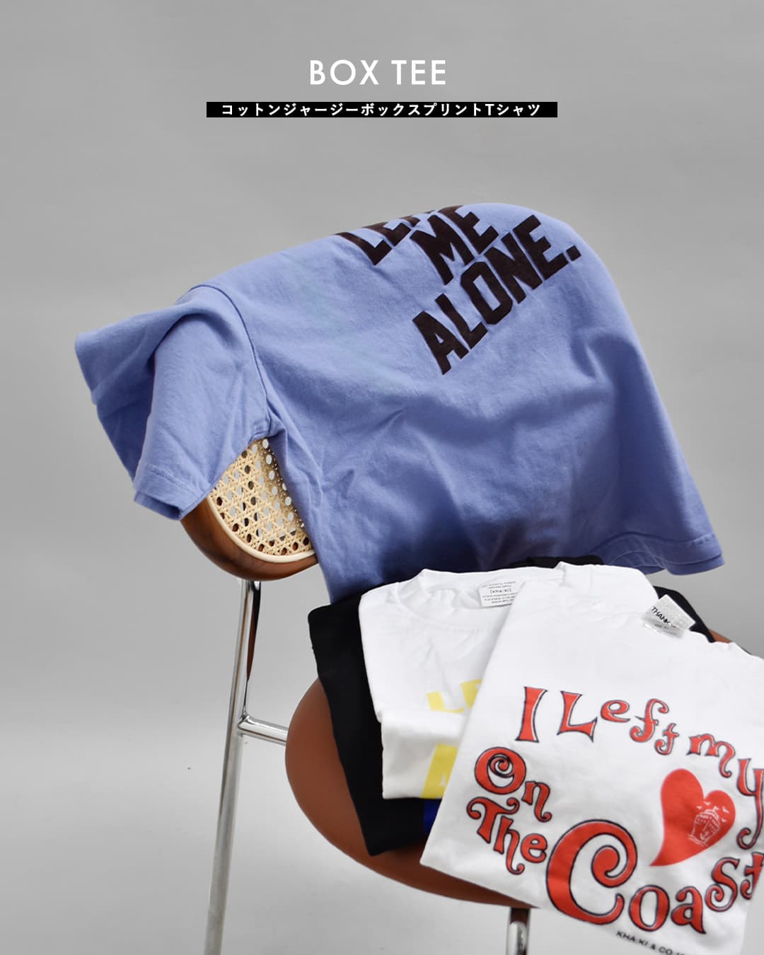 kha:kiコットン ジャージー ボックス プリント Tシャツ BOX TEE mil26scs3500-1