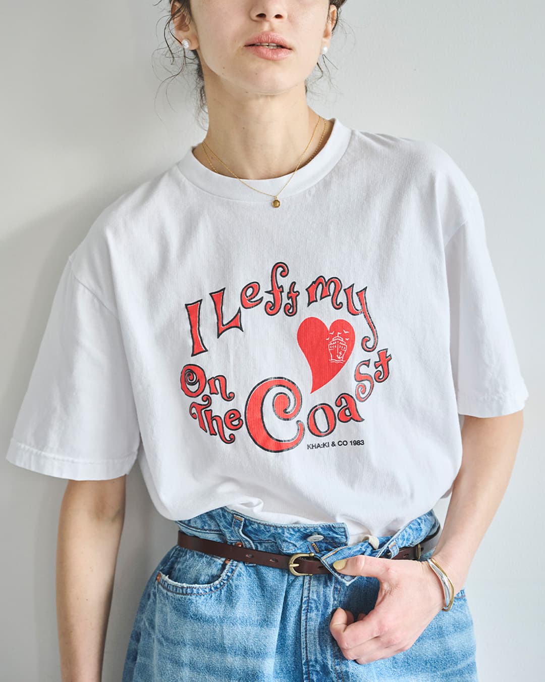 kha:kiコットン ジャージー ボックス プリント Tシャツ BOX TEE mil26scs3500-1