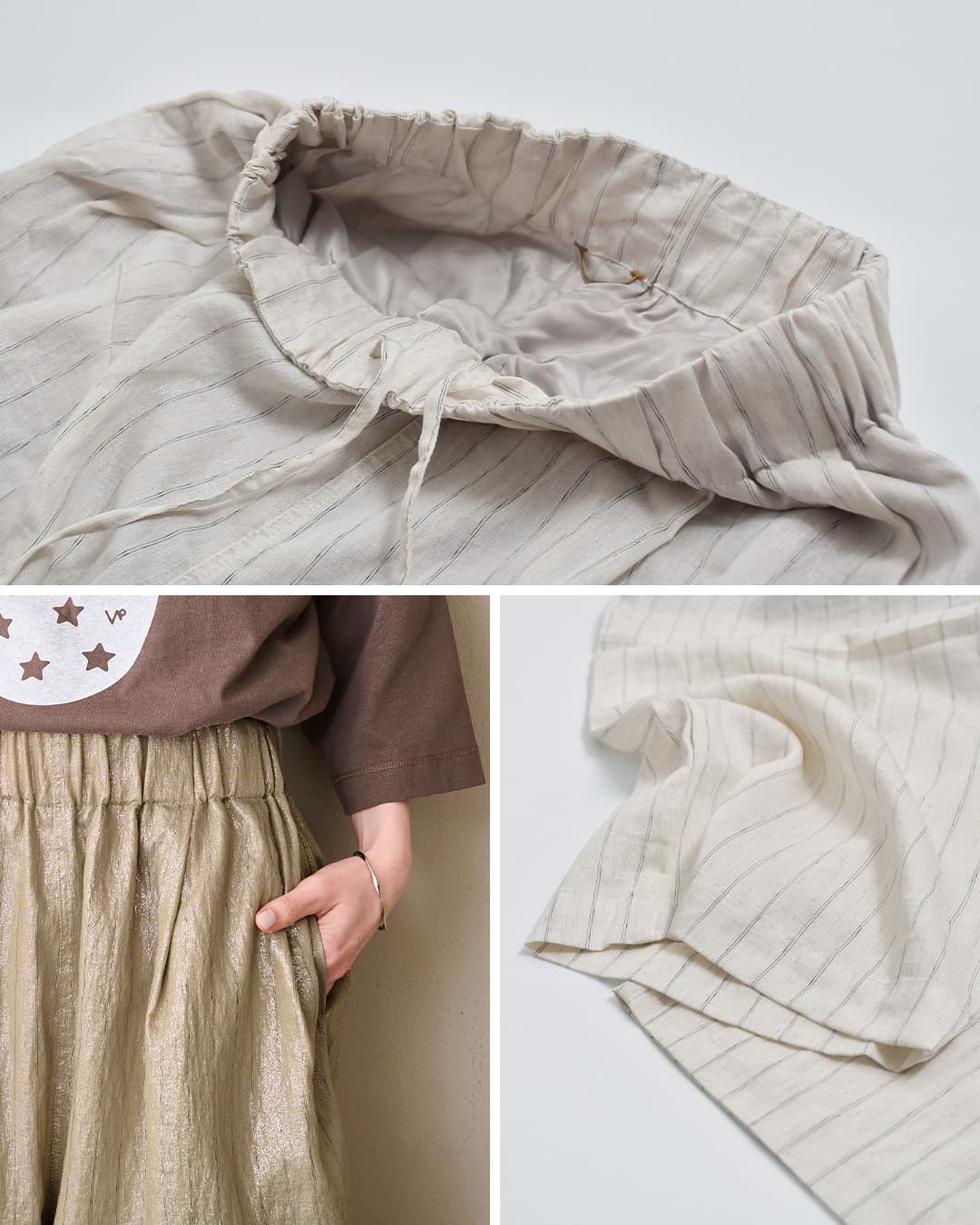 kha:kiフォイル プリント 2タック イージー パンツ FOIL PRINT 2TUCK EASY PANTS mil26spt3257