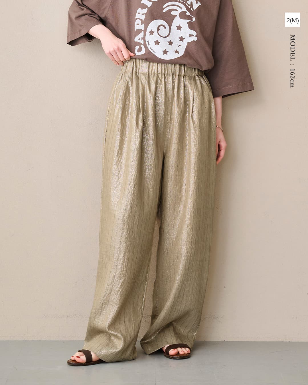 kha:kiフォイル プリント 2タック イージー パンツ FOIL PRINT 2TUCK EASY PANTS mil26spt3257