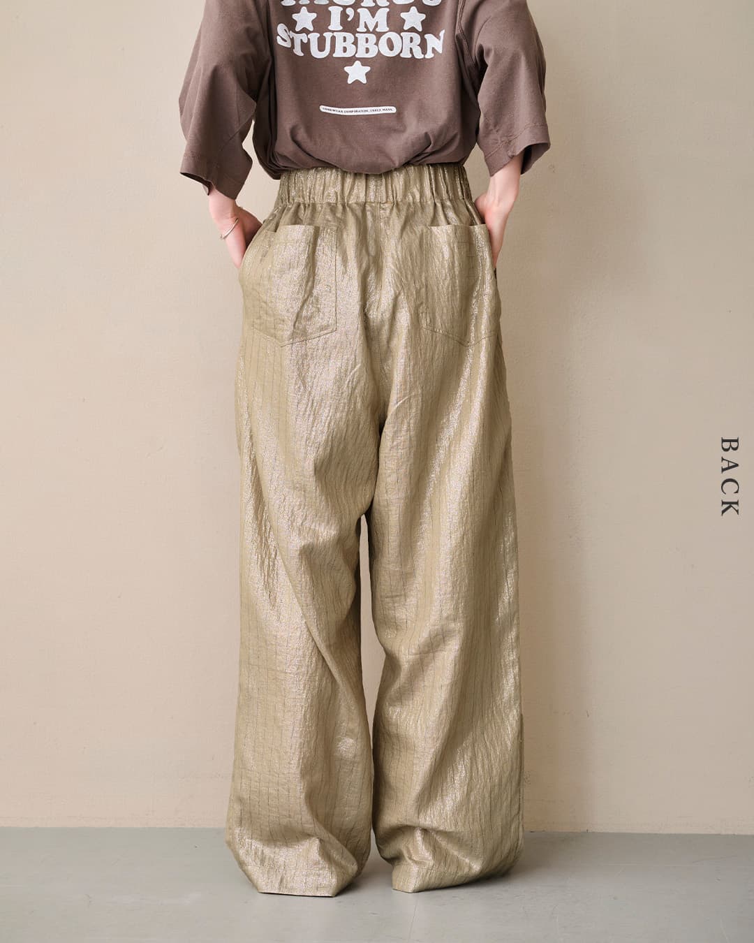 kha:kiフォイル プリント 2タック イージー パンツ FOIL PRINT 2TUCK EASY PANTS mil26spt3257