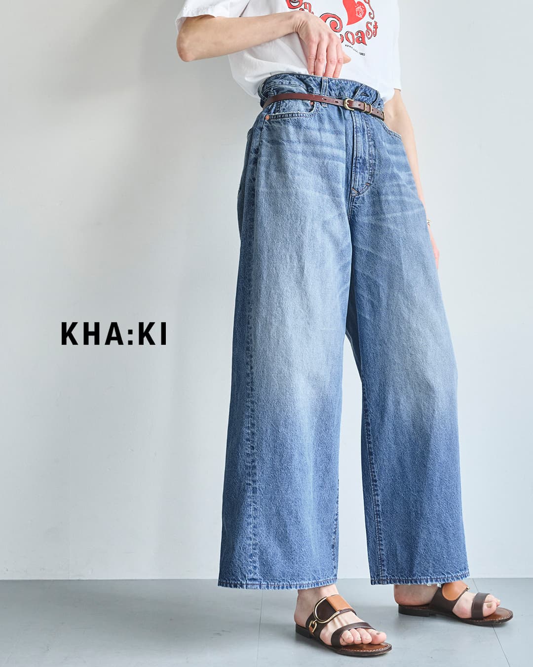 kha:ki(カーキ)8oz ライト バギー 綿麻 デニム パンツ LIGHT BAGGY DENIM PANTS mil26spt3259