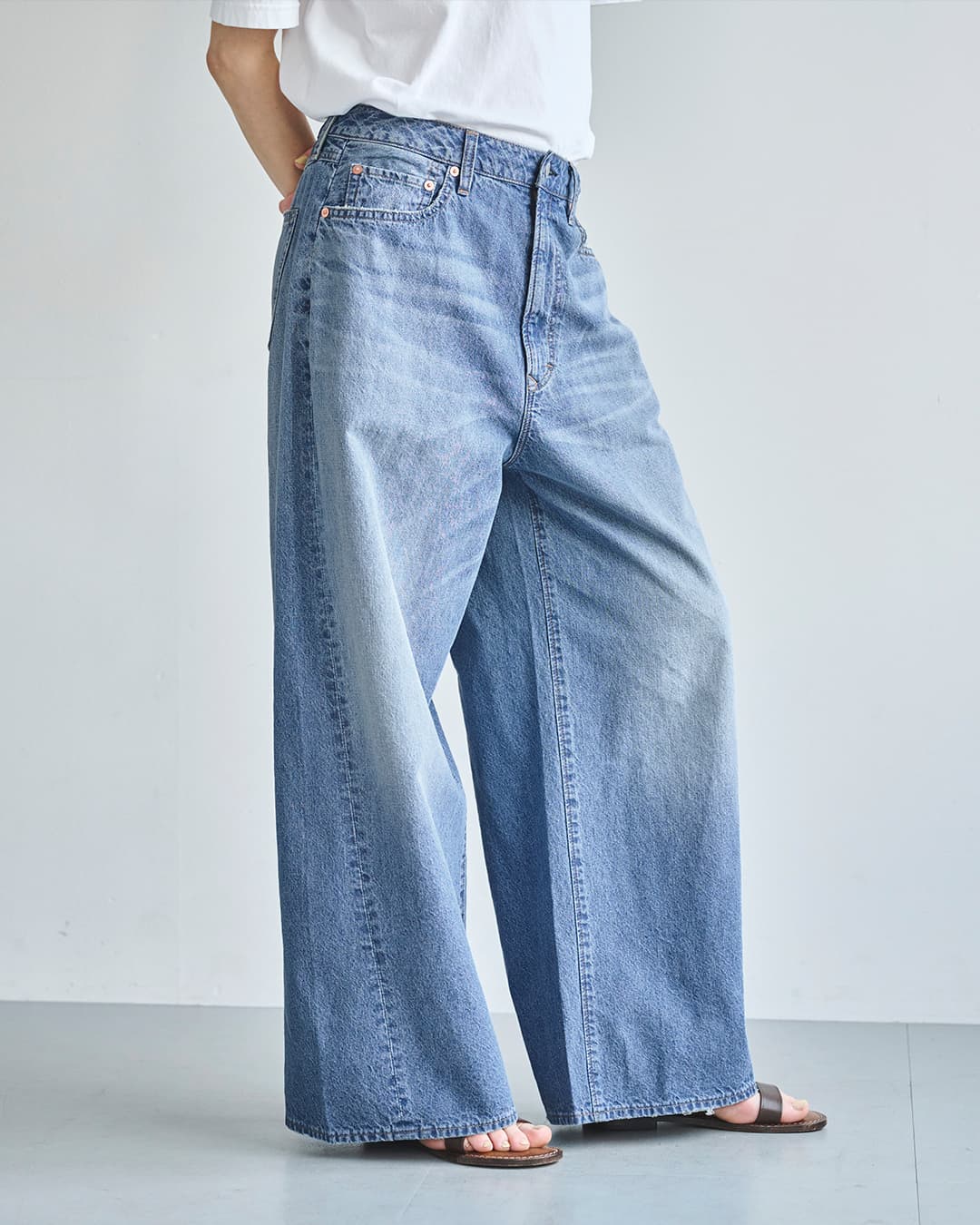 kha:ki(カーキ)8oz ライト バギー 綿麻 デニム パンツ LIGHT BAGGY DENIM PANTS mil26spt3259