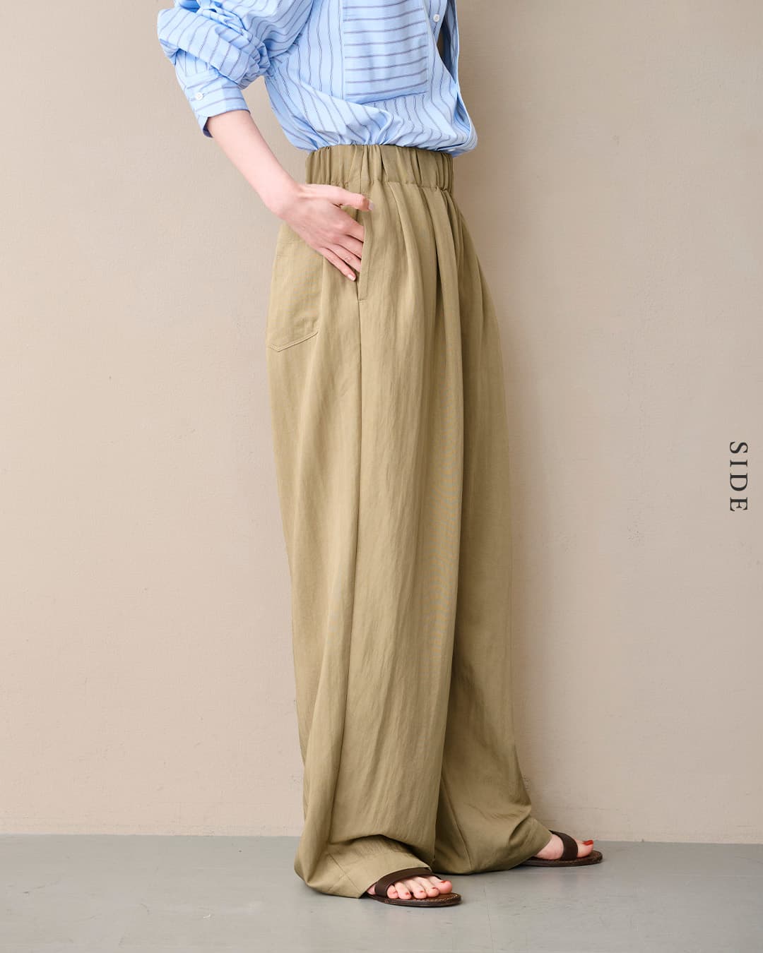 kha:ki接触冷感 2タック ワイド イージーパンツ 2TUCK EASY PANTS mil26spt3260