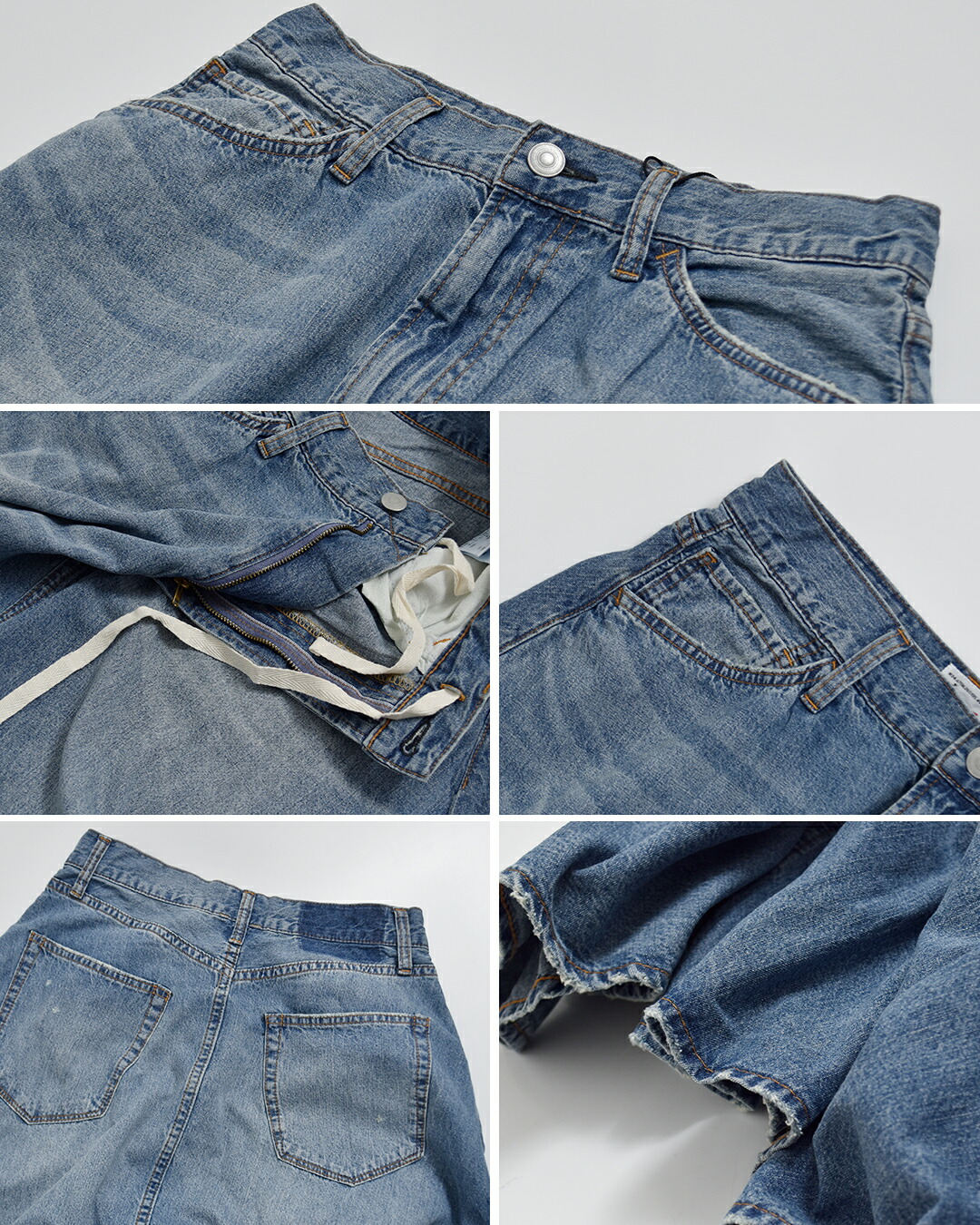 kha:ki(カーキ)8oz 綿麻 デニム フレア ロングスカート FLARED LONG SKIRT mil26ssk3104
