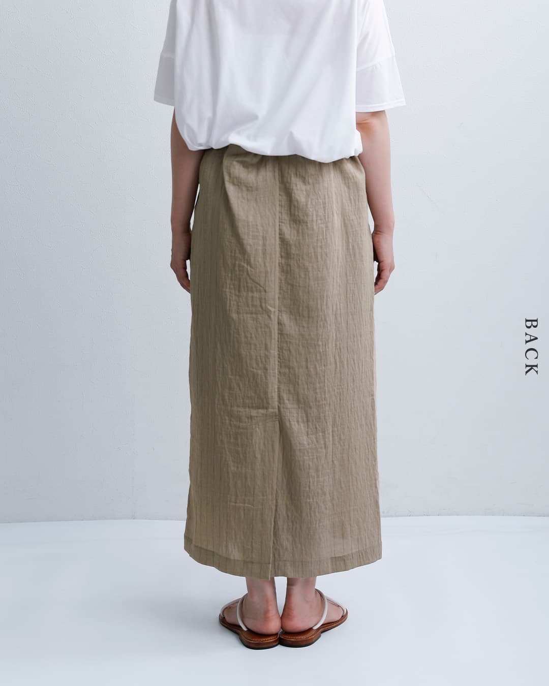 kha:kiフォイル プリント ストライプ スカート FOIL PRINT STRIPE SKIRT mil26ssk3107