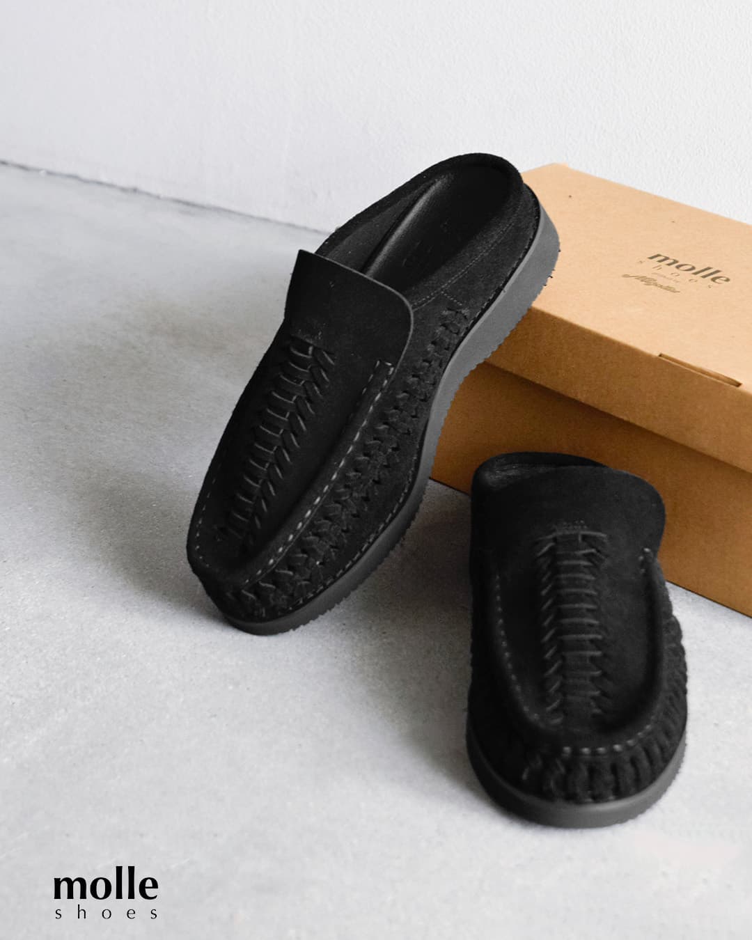 molle shoesビブラムソール プレペチャ スライド スリッポン シューズ PURHEPECHA SLIDE mls210301-30