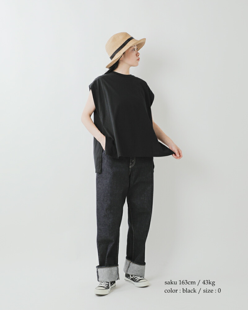 MANON(マノン)コットンインタックフレンチスリーブTシャツ“INTUCKFRENCHSLEEVETEE”mnn-c-113