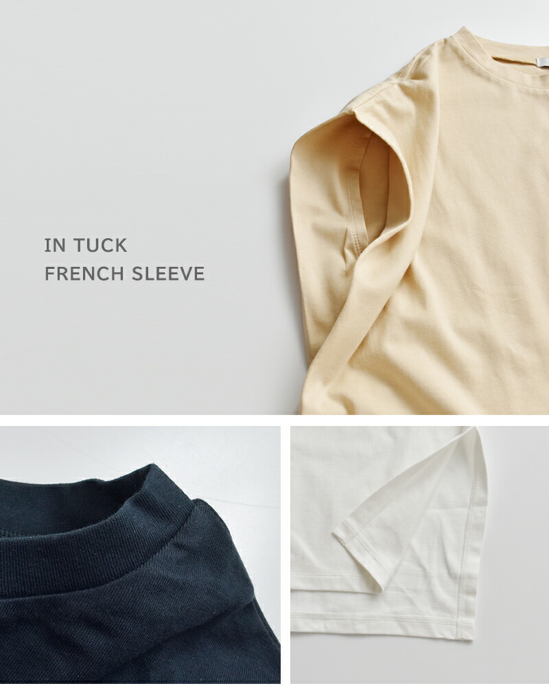 MANON(マノン)コットンインタックフレンチスリーブTシャツ“INTUCKFRENCHSLEEVETEE”mnn-c-113