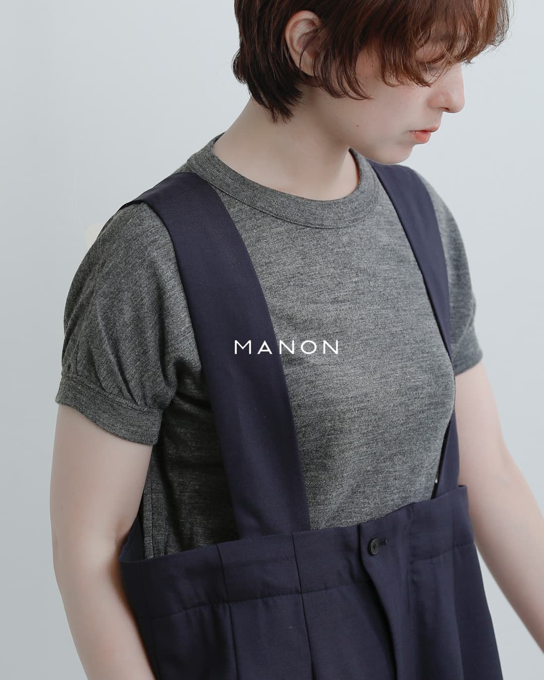 MANON(マノン)サマーウール ミックス クール フレンチスリーブ Tシャツ WOOL MIX COOL FRENCH SLEEVE TEE mnn-c-183