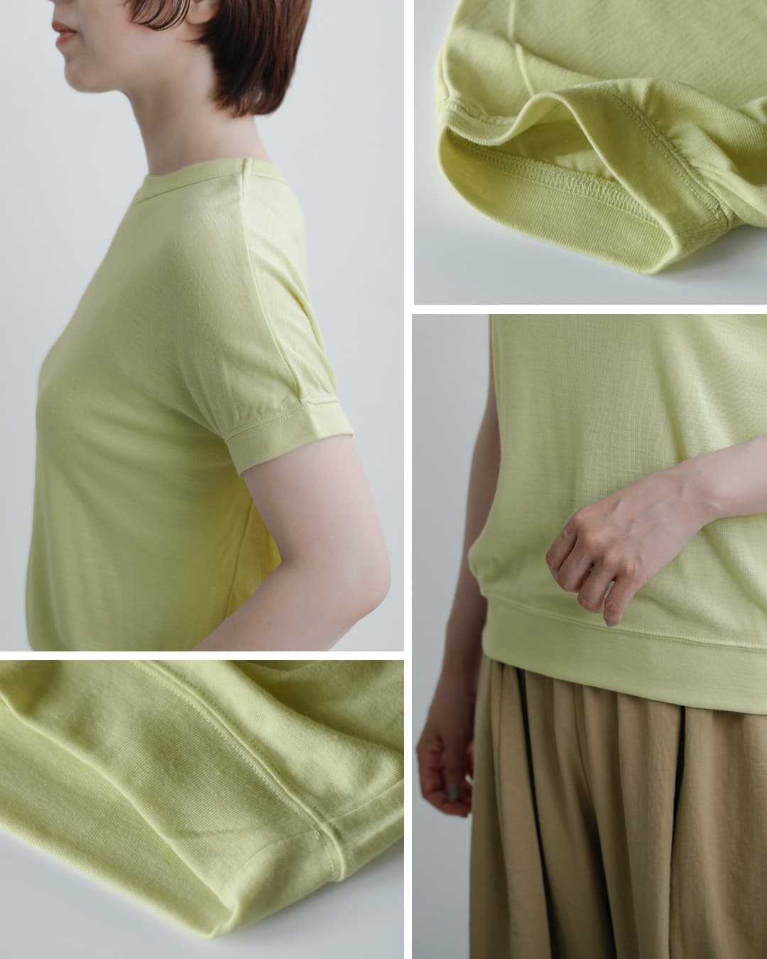 MANON(マノン)サマーウール ミックス クール フレンチスリーブ Tシャツ WOOL MIX COOL FRENCH SLEEVE TEE mnn-c-183