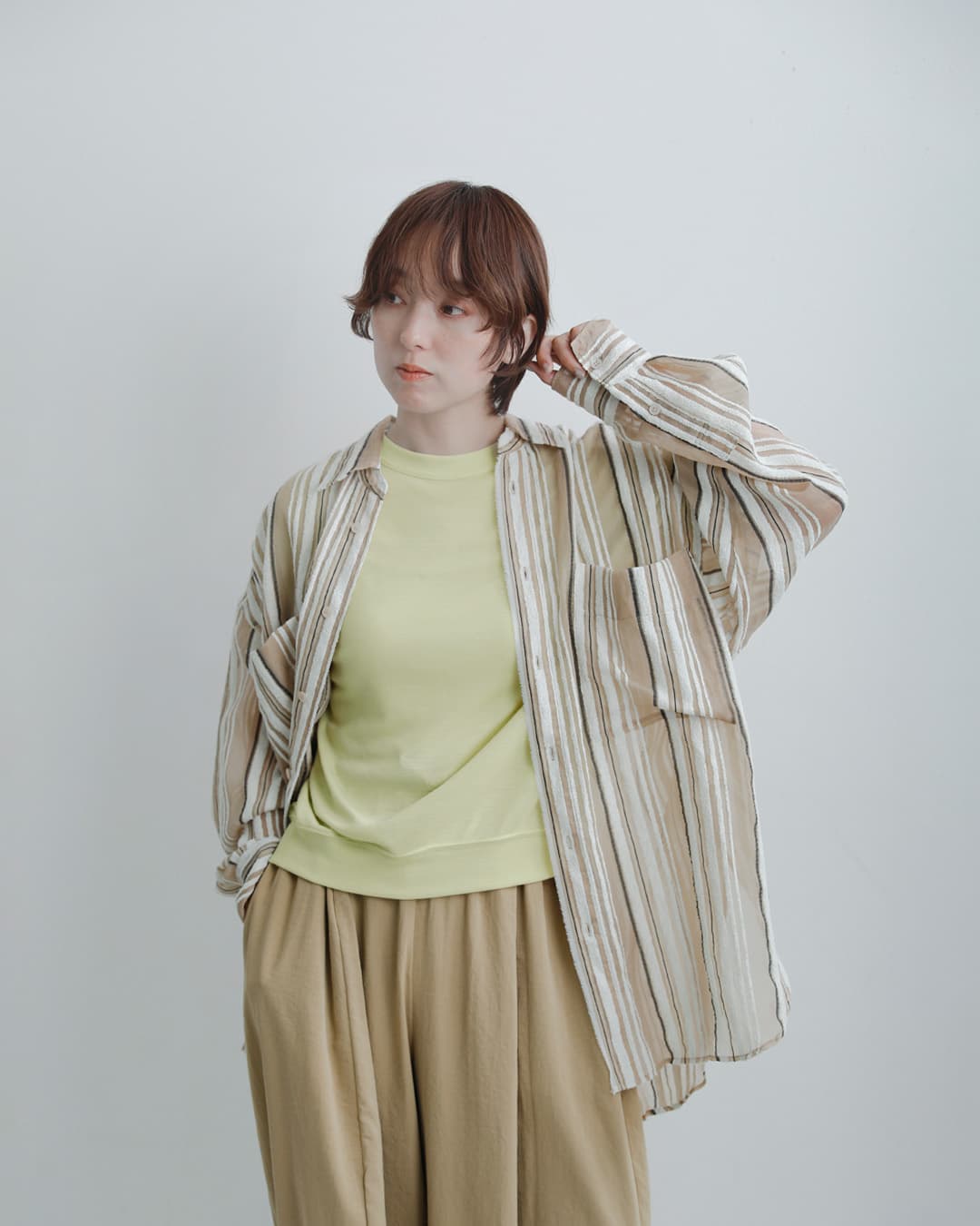 MANON(マノン)サマーウール ミックス クール フレンチスリーブ Tシャツ WOOL MIX COOL FRENCH SLEEVE TEE mnn-c-183