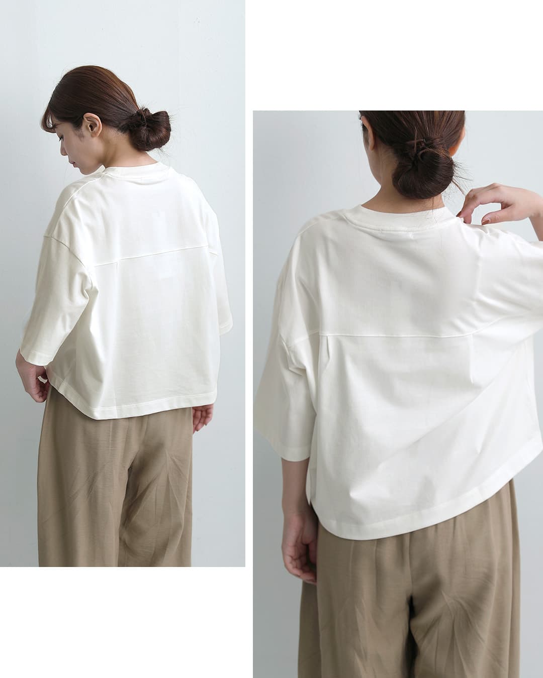 MANONコットン天竺 後ヨーク クルーネック Tシャツ BACK YORK TEE mnn-c-188