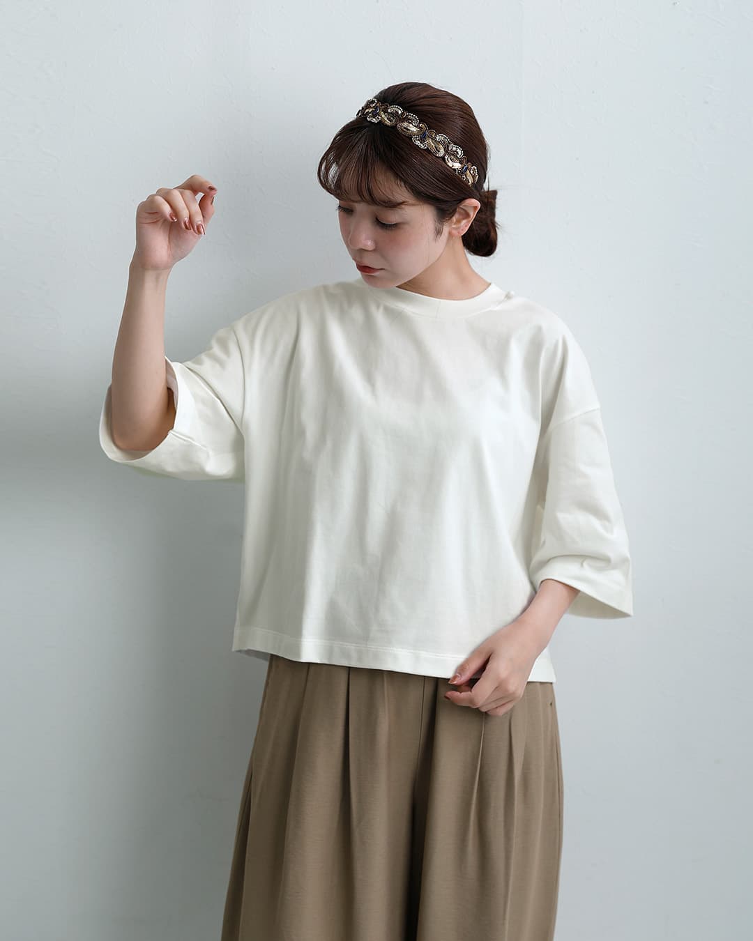 MANONコットン天竺 後ヨーク クルーネック Tシャツ BACK YORK TEE mnn-c-188