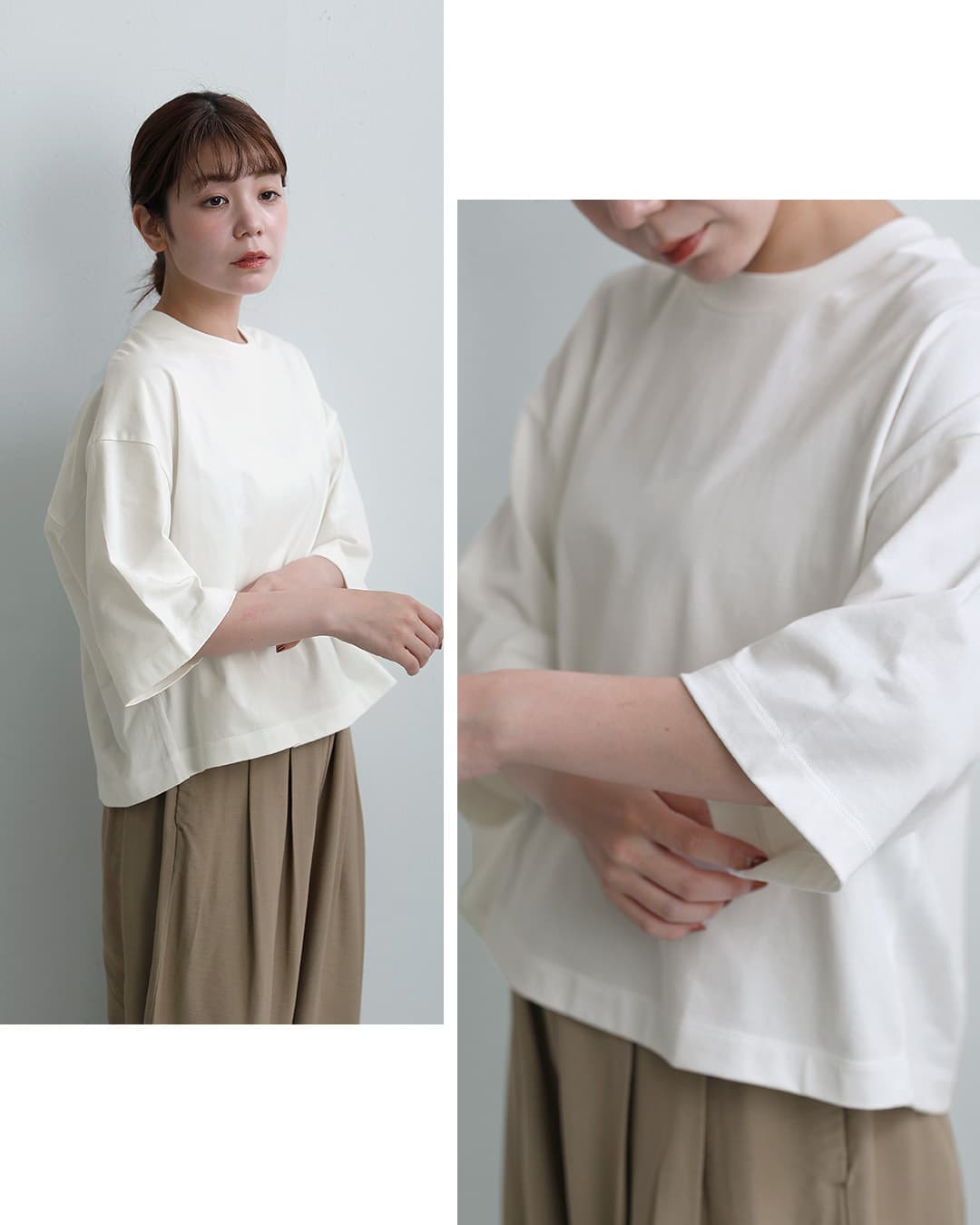 MANONコットン天竺 後ヨーク クルーネック Tシャツ BACK YORK TEE mnn-c-188