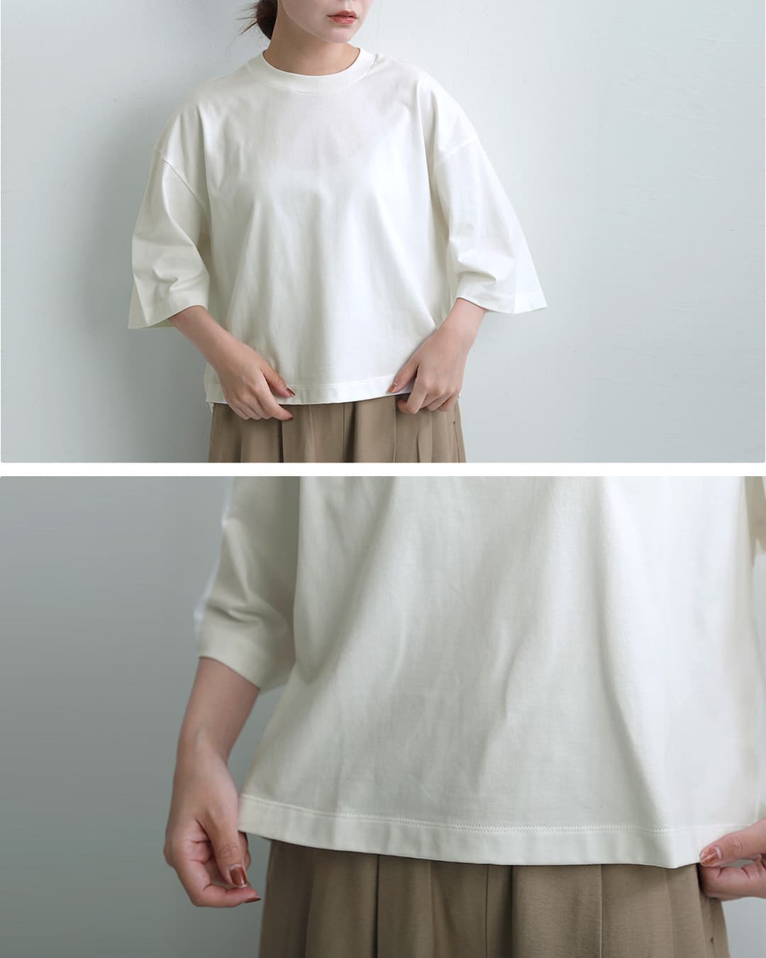 MANONコットン天竺 後ヨーク クルーネック Tシャツ BACK YORK TEE mnn-c-188
