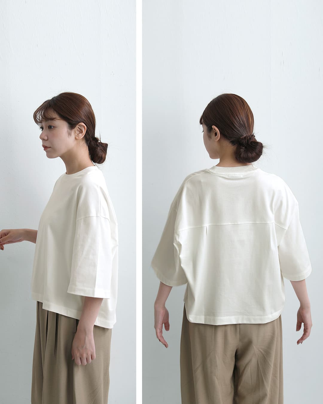 MANONコットン天竺 後ヨーク クルーネック Tシャツ BACK YORK TEE mnn-c-188