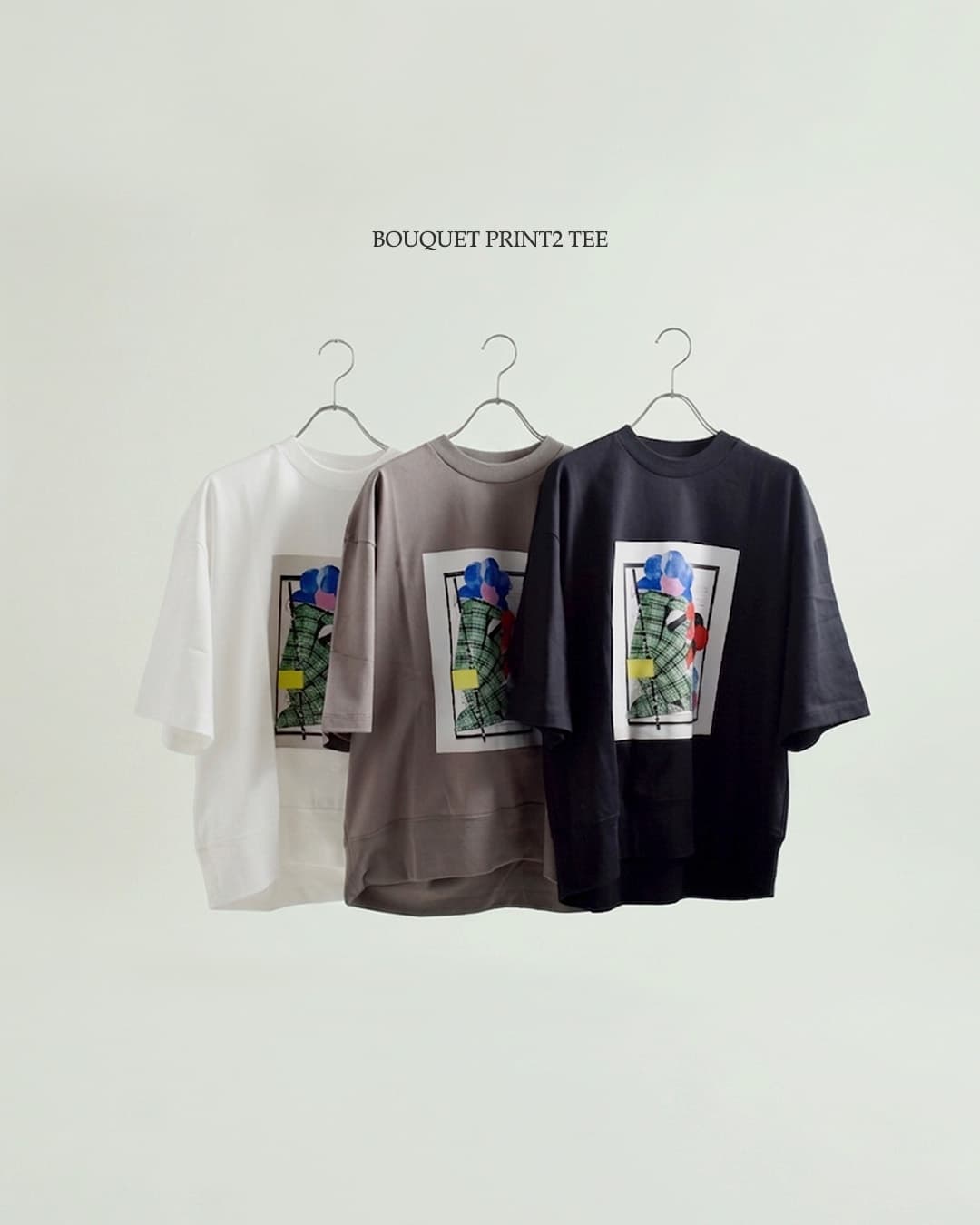 MANONコットン天竺 ブーケ プリント Tシャツ BOUQUET PRINT2 TEE mnn-c-193
