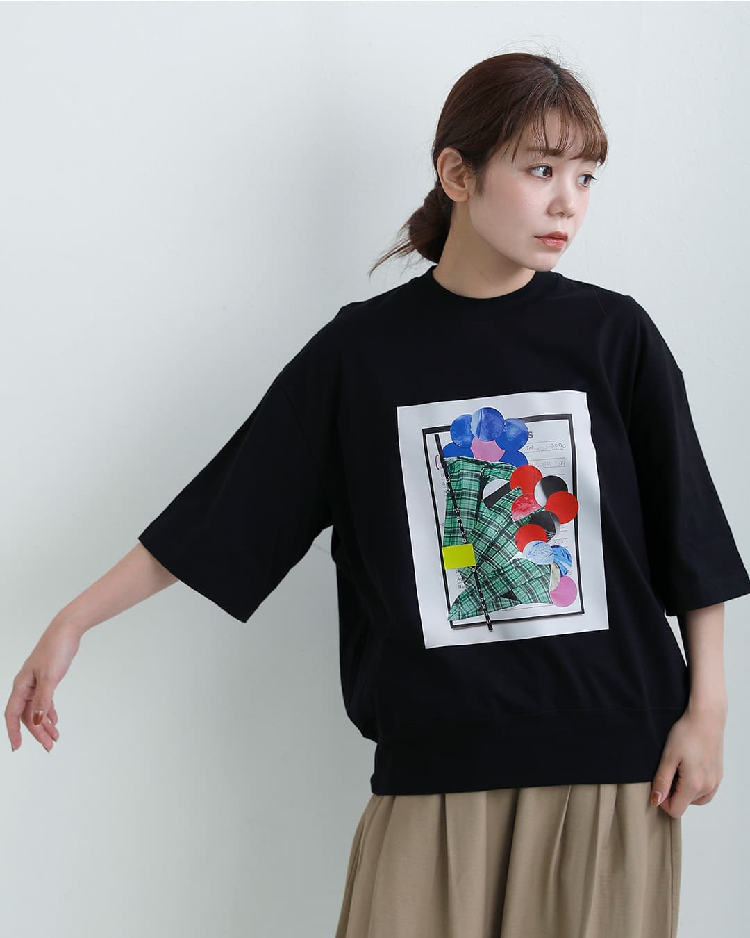 MANONコットン天竺 ブーケ プリント Tシャツ BOUQUET PRINT2 TEE mnn-c-193